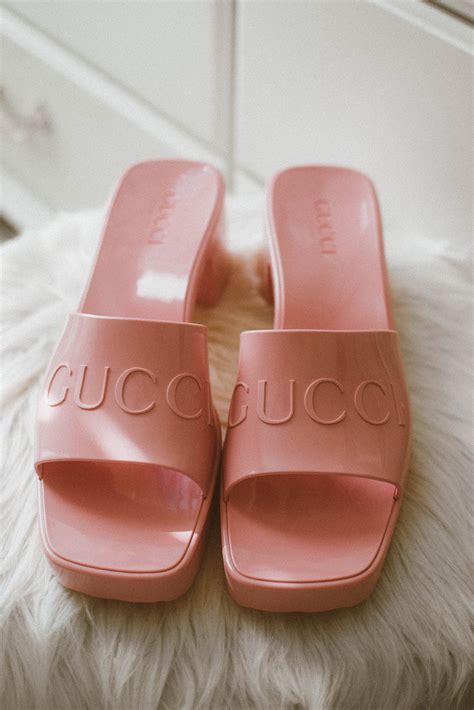 pink rubber gucci slides|gucci slides pink fluffy.